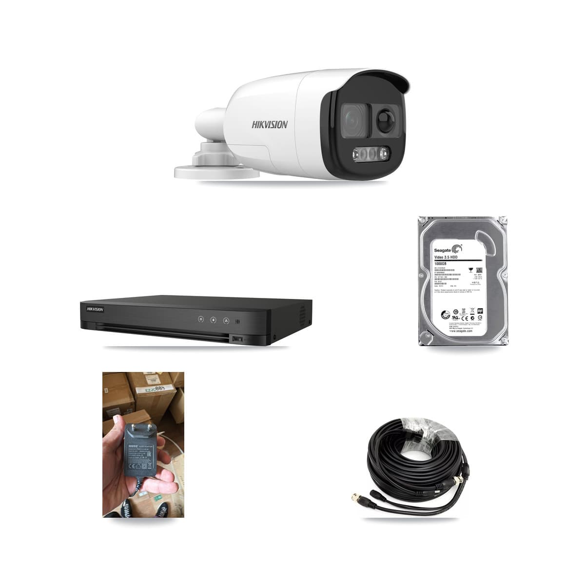 Hikvision 4-Channel 5MP CCTV Kit — 1 DS-2CE12KF3T Bullet Camera + 1TB Recording (IDS-7204HQHI Recorder) - Image 1