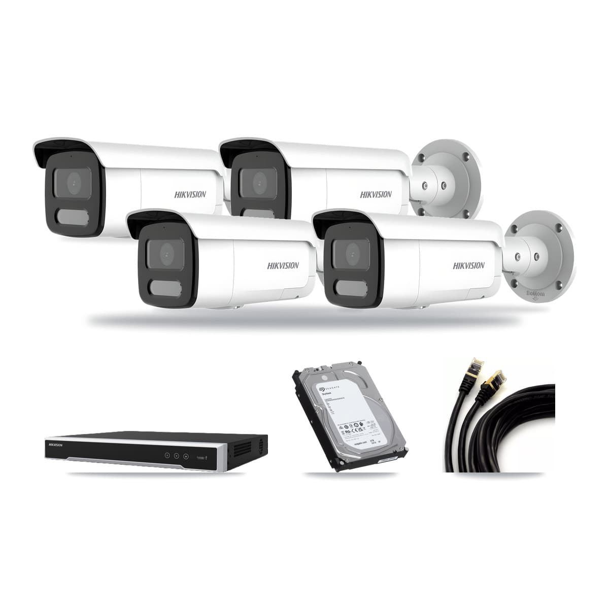 Hikvision 16-Channel 4MP CCTV Kit — 4 Bullet Cameras + 6TB Recording (DS-7616NI-M2 Recorder) - Image 1
