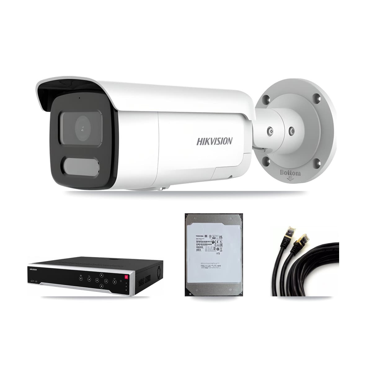 Hikvision 32-Channel 4MP – 4K CCTV Kit — 14 4MP + 6 4K Bullet Cameras + 4× 14TB Recording - Image 1