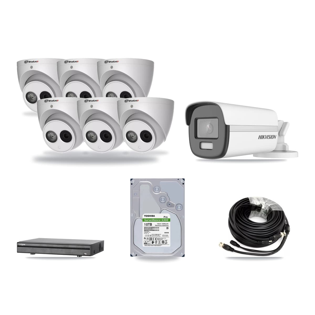 8-Channel 4MP – 4K CCTV Kit — 1 4K Bullet + 6 4MP Turret Cameras + 10TB Recording (DH-XVR5108H Recorder) - Image 1