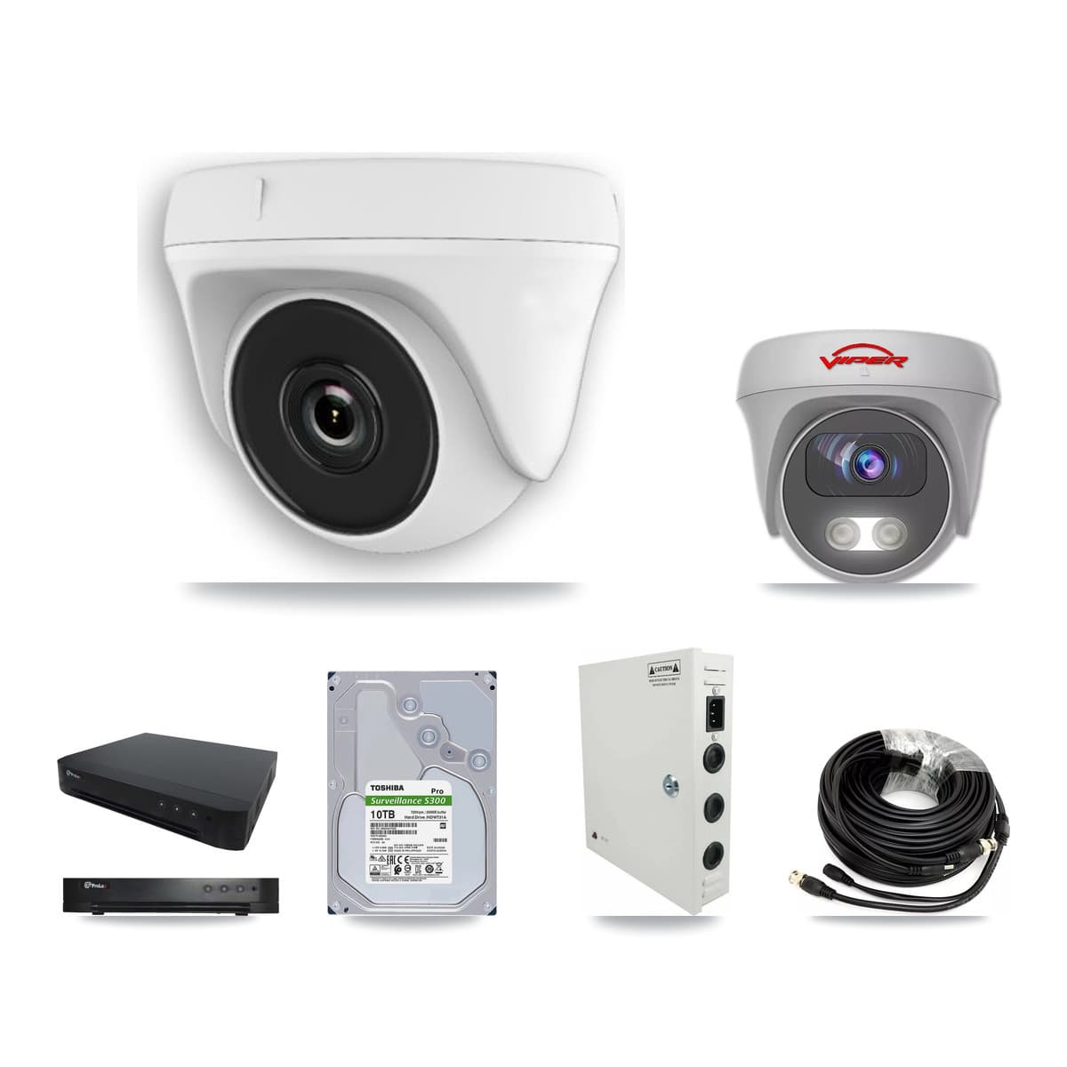 Viper & Prolux 16-Channel 2MP – 5MP CCTV Kit — 12 2MP Dome + 1 5MP Cameras + 10TB Recording