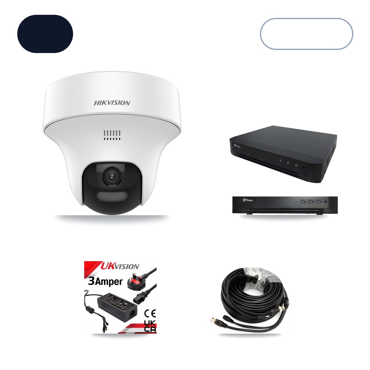 Prolux PXD-8216-HYK4MP 16-Channel DVR CCTV Kit — 4× Hikvision DS-2CE70K0T-PTLTS 5MP Cameras + 6TB HDD
