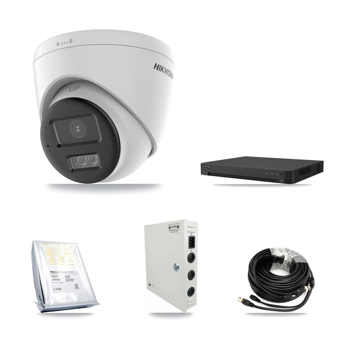 Hikvision 32-Channel 5MP CCTV Kit — 24 DS-2CE78K0T-LTS Turret Cameras + 2× 8TB Recording (IDS-7232HQHI-M2/XT Recorder)