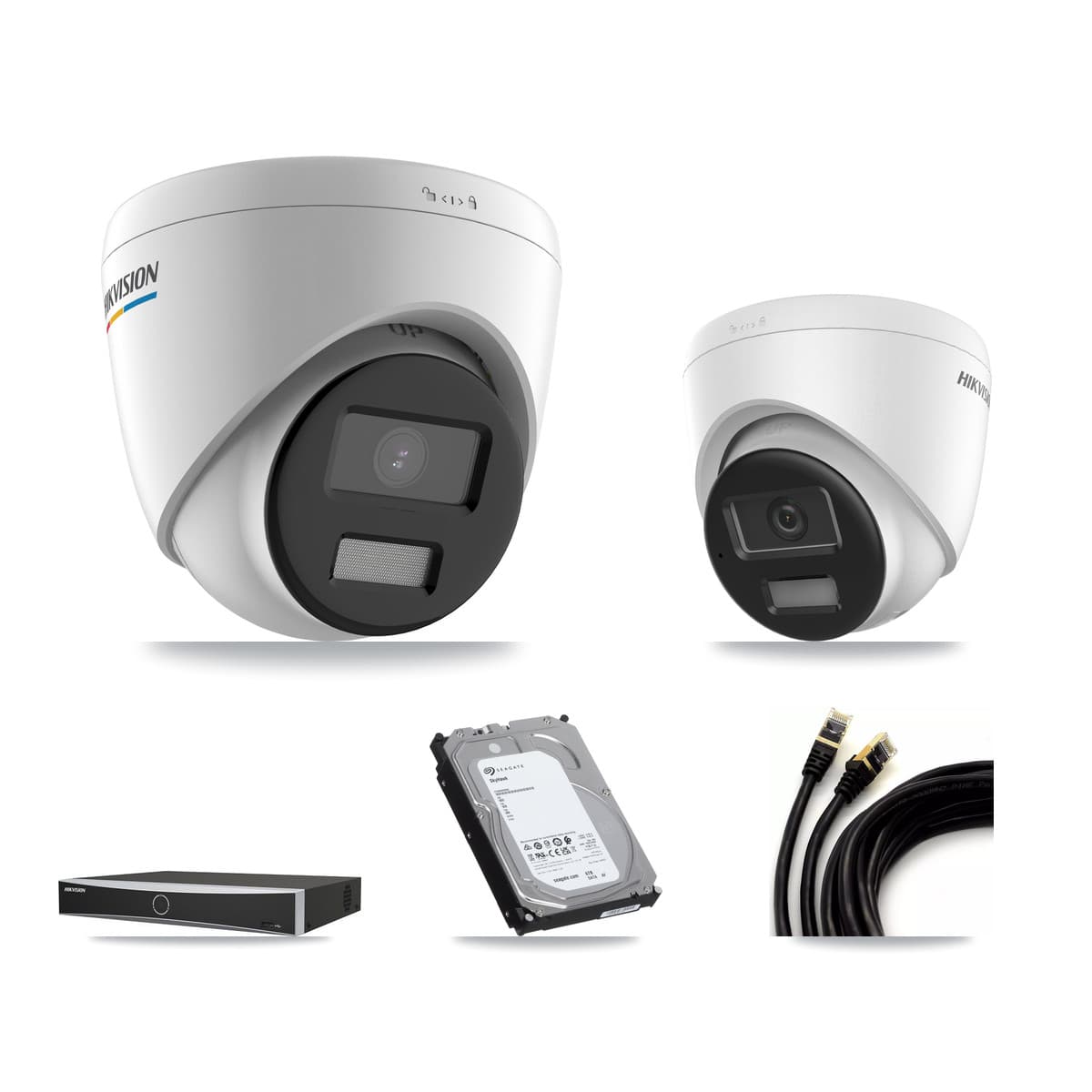 Hikvision 4-Channel 2MP – 4K CCTV Kit — 1 2MP + 1 4K Turret Cameras + 6TB Recording