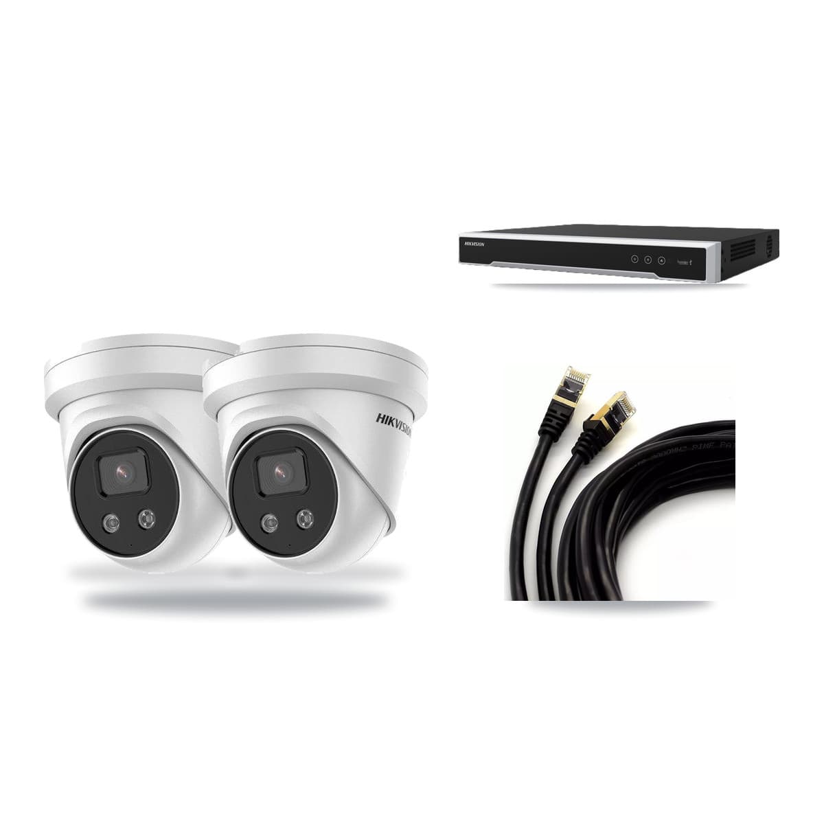 Hikvision 8-Channel 5MP CCTV Kit — 2 Turret Cameras + 3TB Recording (DS-7608NI-M2 Recorder) - Image 1