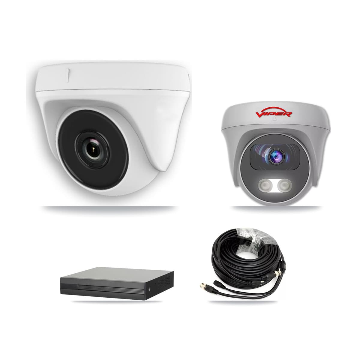 Viper 4-Channel 2MP – 5MP CCTV Kit — 3 2MP Dome + 1 5MP Cameras + 3TB Recording