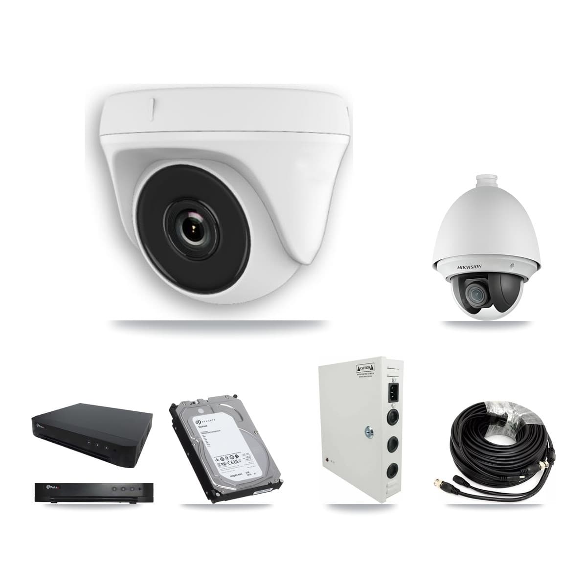 Hikvision & Prolux 16-Channel 2MP CCTV Kit — 1 PTZ + 7 Dome Cameras + 6TB Recording