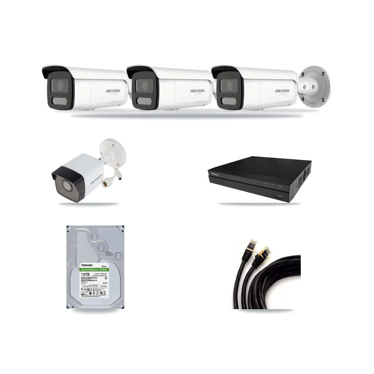 Hikvision & Prolux 8-Channel 5MP – 4K CCTV Kit — 1 5MP + 3 4K Bullet Cameras + 10TB Recording - Image 1