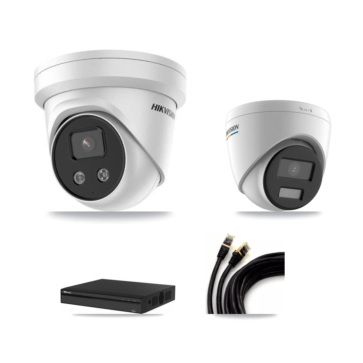 Hikvision & Prolux 4-Channel 2MP – 5MP CCTV Kit — 1 2MP + 2 5MP Turret Cameras + 3TB Recording