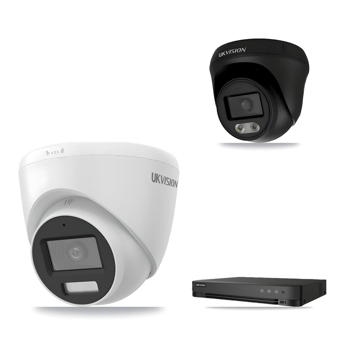 Hikvision 8-Channel 4K CCTV Kit — 3 UKVISION Cameras + 8TB Recording (IDS-7208HUHI Recorder)