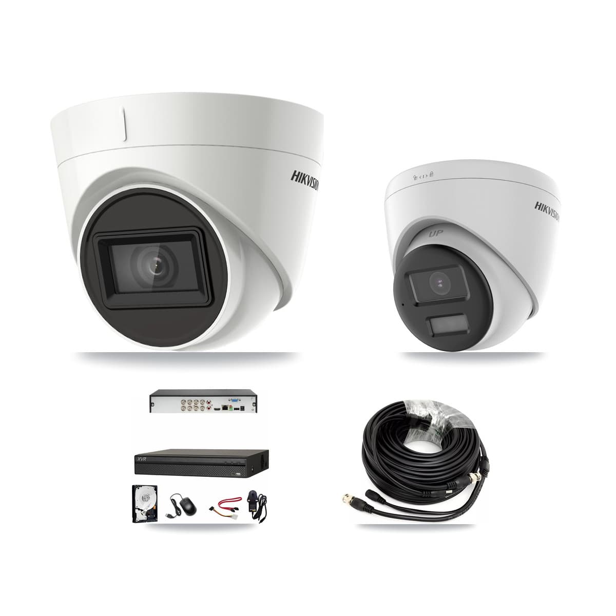 Hikvision & Dahua 8-Channel 4K CCTV Kit — 1 DS-2CE78U0T + 2 DS-2CE78U1T Turret Cameras + 8TB Recording