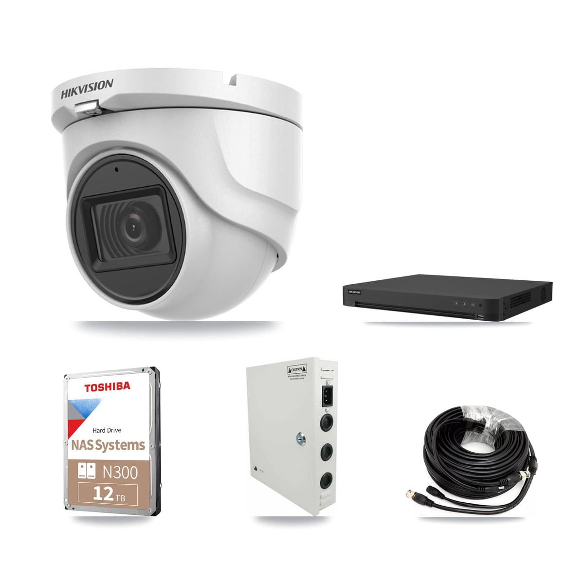 Hikvision 32-Channel 5MP CCTV Kit — 26 DS-2CE76H0T Turret Cameras + 2× 12TB Recording
