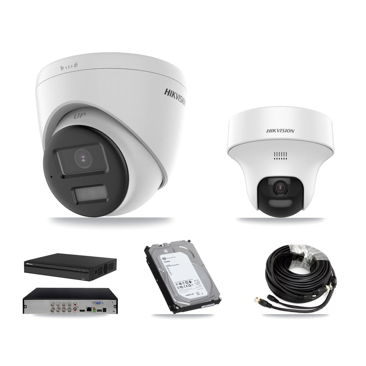 Hikvision & Prolux 8-Channel 5MP CCTV Kit — 1 DS-2CE70K0T + 5 DS-2CE78K0T Turret Cameras + 6TB Recording