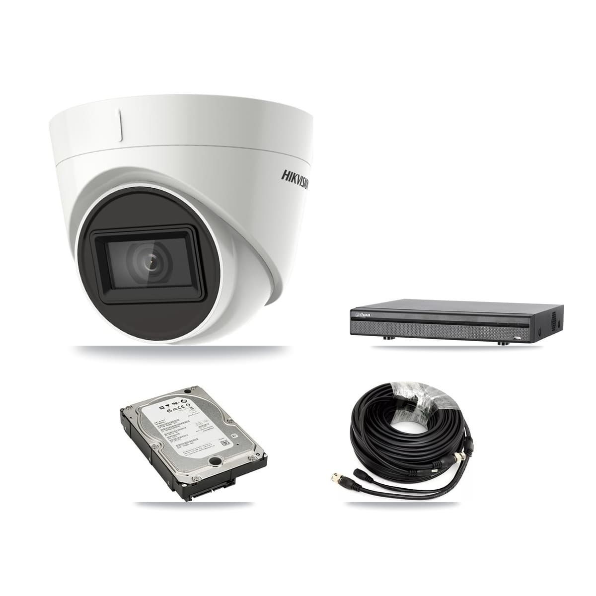 Hikvision & Dahua 8-Channel 4K CCTV Kit — 2 DS-2CE78U1T Turret Cameras + 5TB Recording