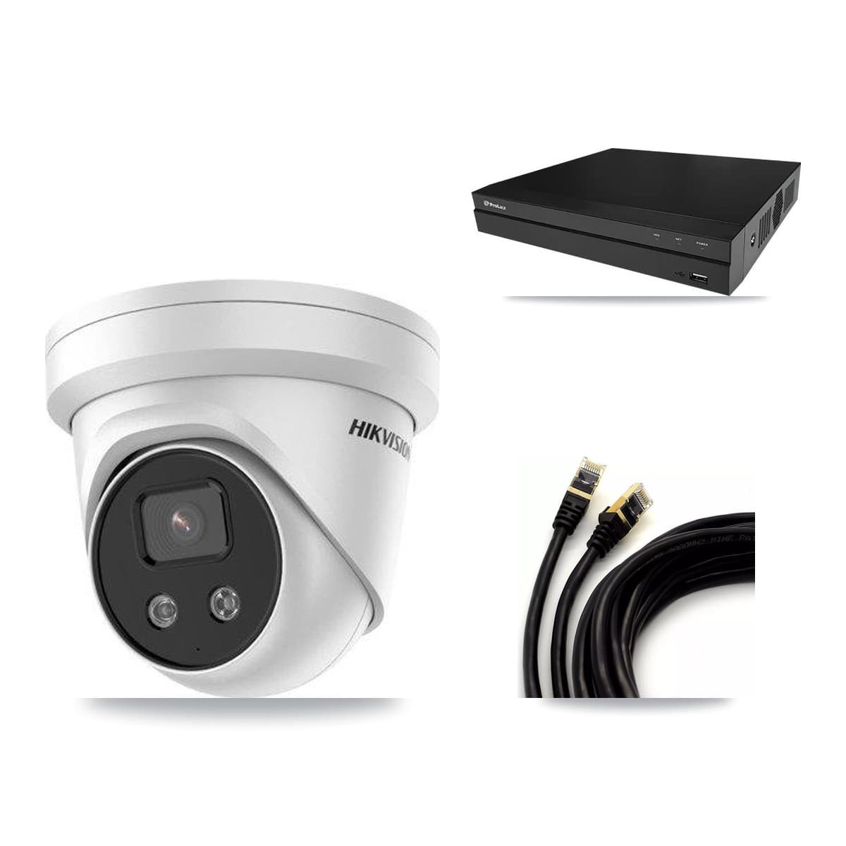 Hikvision & Prolux 8-Channel 5MP CCTV Kit — 2 DS-2CD3356G2 Turret Cameras + 3TB Recording