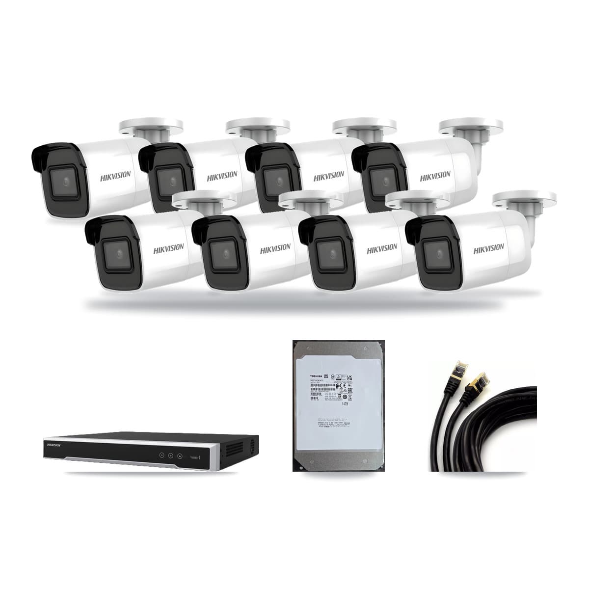 Hikvision 8-Channel 4K CCTV Kit — 8 Bullet Cameras + 14TB Recording - Image 1