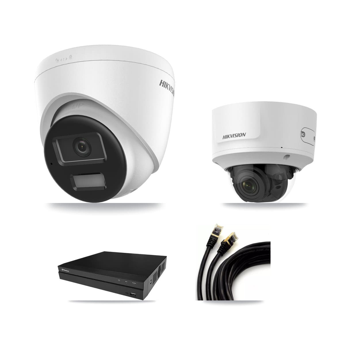 Hikvision & Prolux 8-Channel 2MP – 4K CCTV Kit — 1 4K Turret + 1 2MP Dome Cameras + 3TB Recording