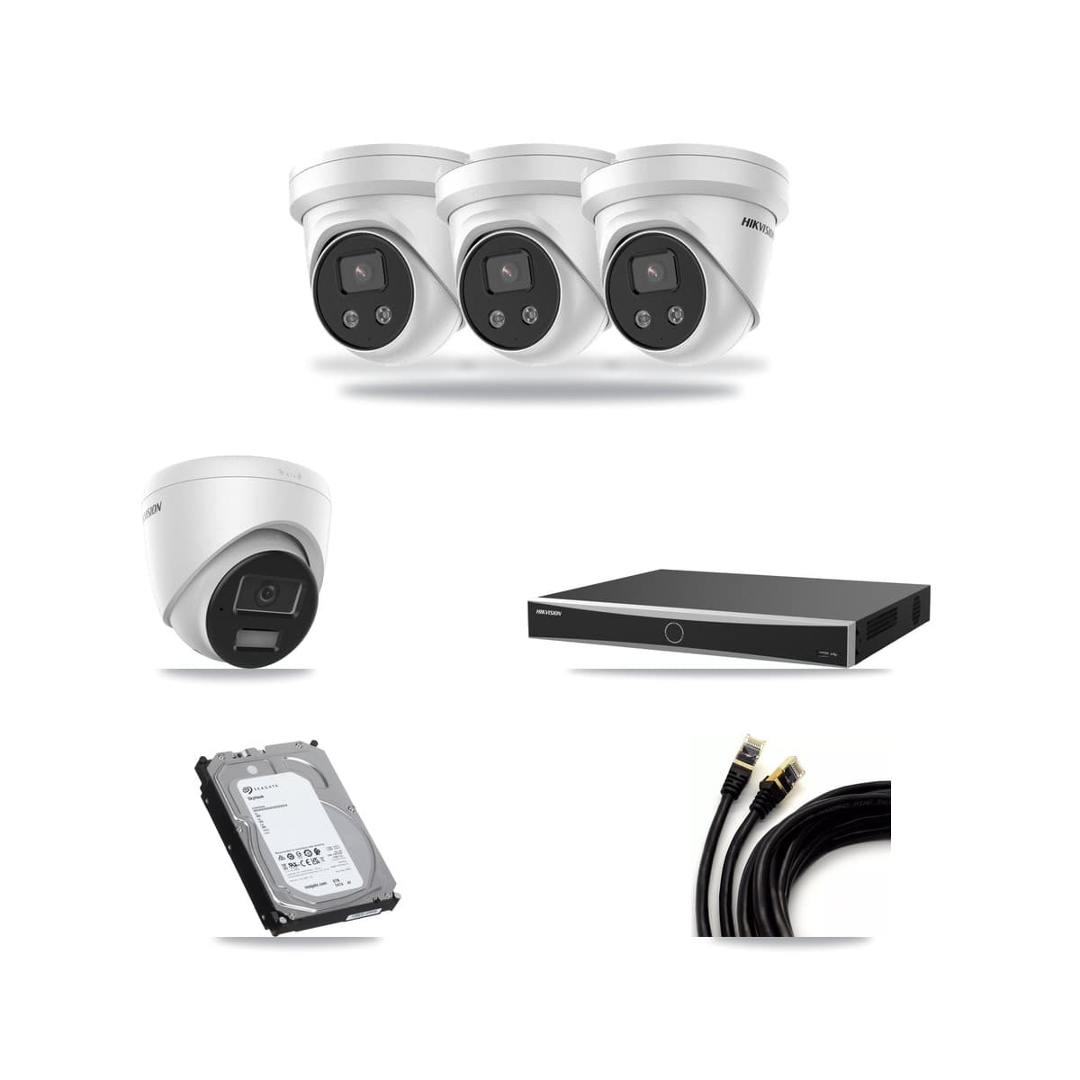 Hikvision 16-Channel 4MP – 5MP CCTV Kit — 1 4MP + 3 5MP Turret Cameras + 6TB Recording - Image 1