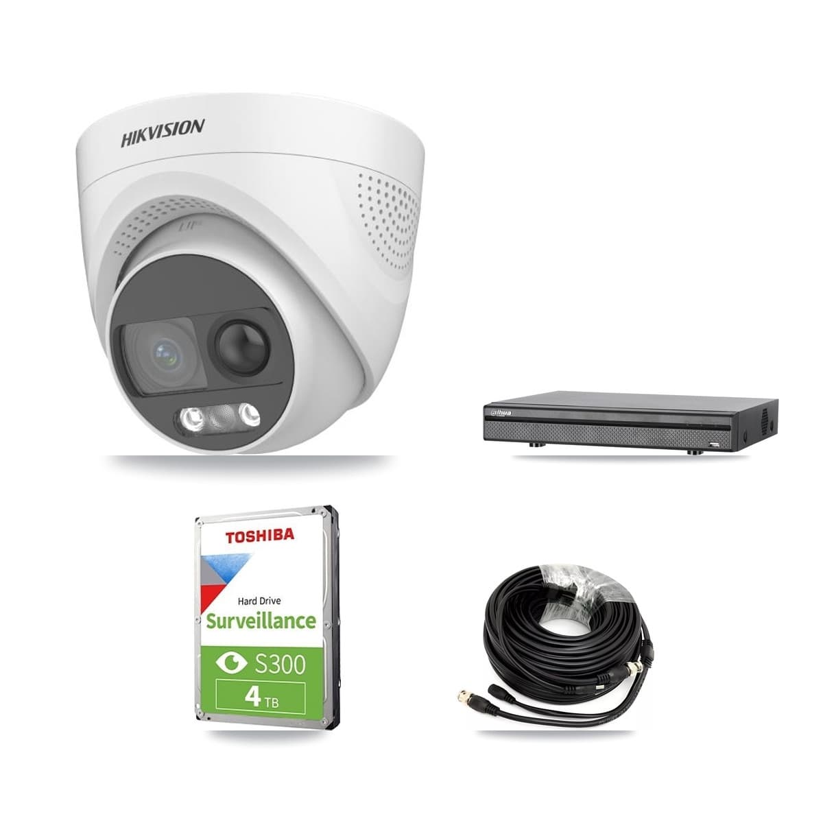 Hikvision & Dahua 8-Channel 5MP CCTV Kit — 3 DS-2CE72KF3T Turret Cameras + 4TB Recording - Image 1