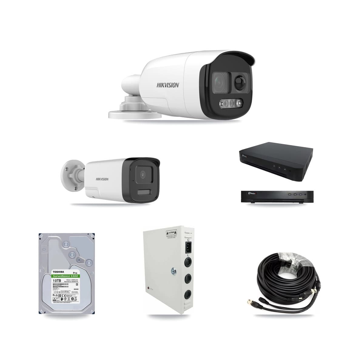Hikvision & Prolux 16-Channel 5MP CCTV Kit — 9 DS-2CE12KF3T + 4 DS-2CE17K0T Bullet Cameras + 10TB Recording