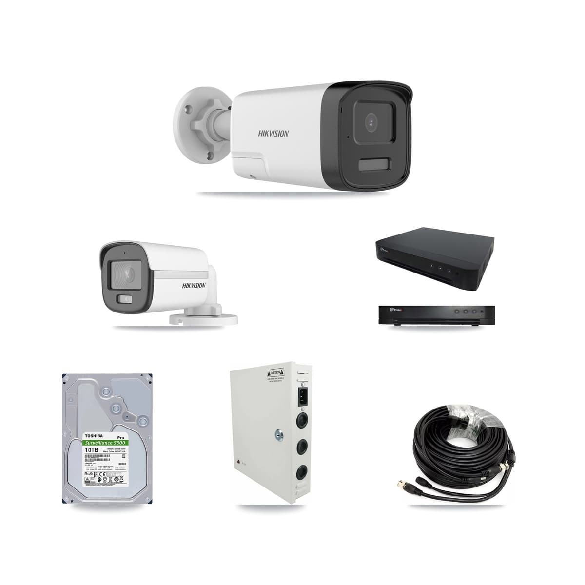 Hikvision & Prolux 16-Channel 5MP CCTV Kit — 1 DS-2CE12KF0T + 11 DS-2CE17K0T Bullet Cameras + 10TB Recording