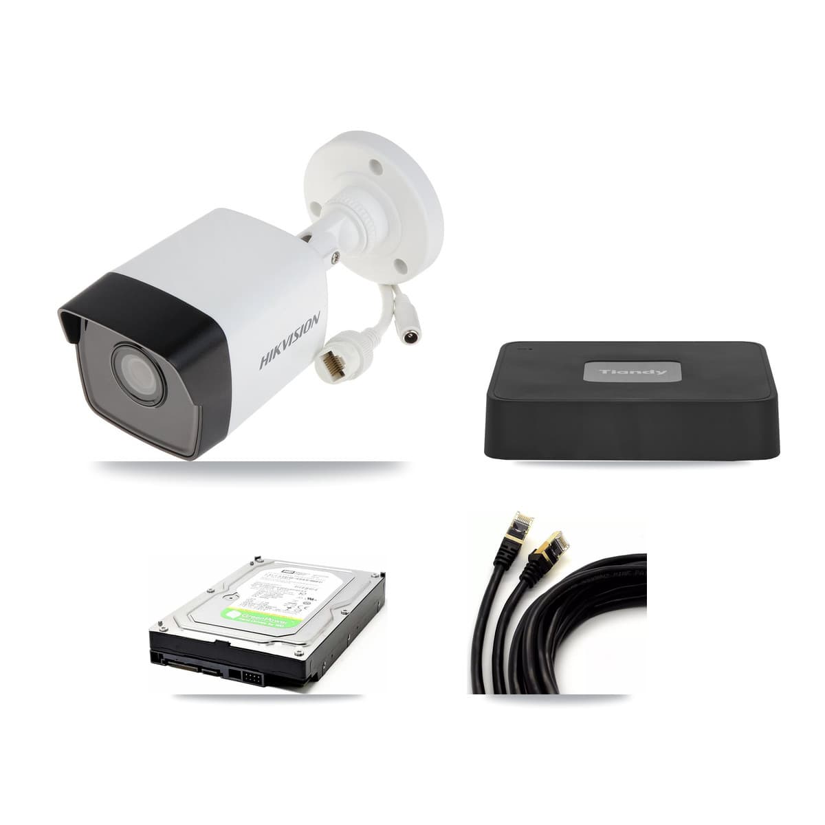 Hikvision & Tiandy 4-Channel 5MP CCTV Kit — 1 Bullet Camera + 1TB Recording