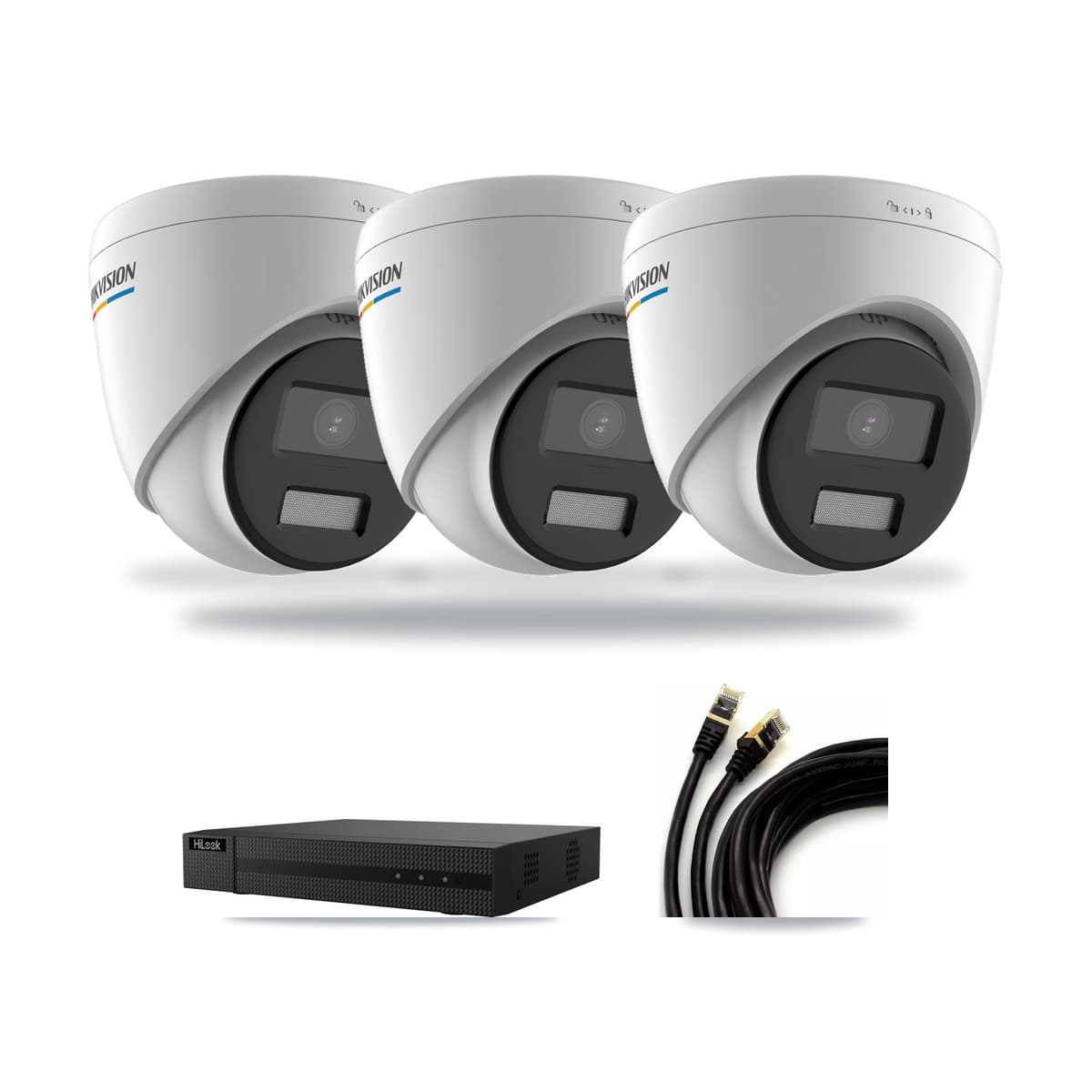 Hikvision & HiLook 8-Channel 2MP – 5MP CCTV Kit — 3 2MP Turret + 1 5MP Dome Cameras + 3TB Recording (NVR-108MH-D Recorder) - Image 1