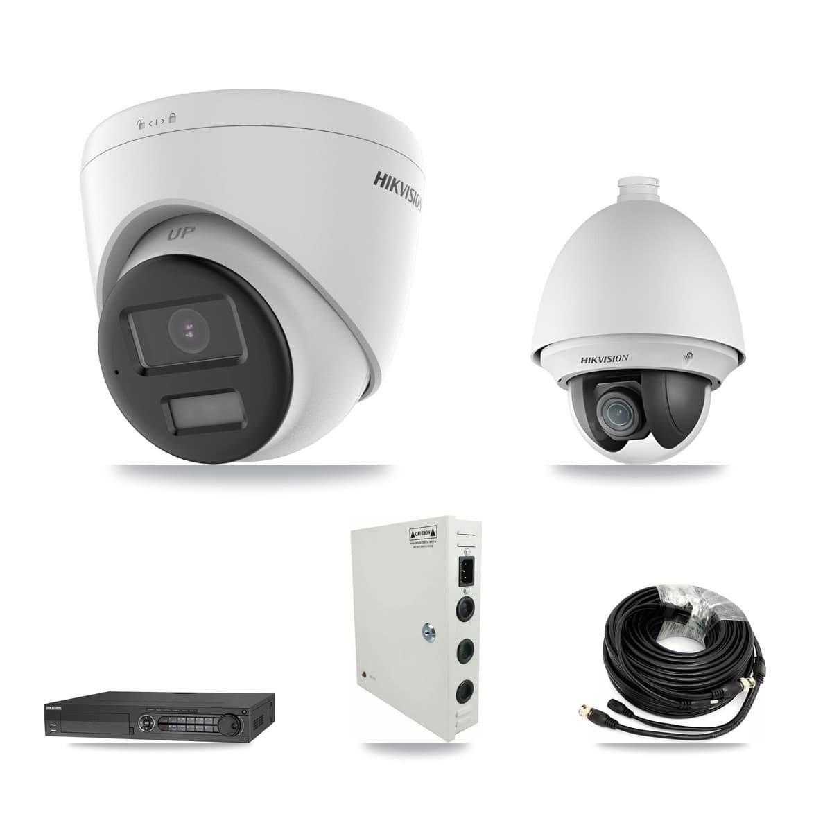 Hikvision 32-Channel 2MP – 4K CCTV Kit — 1 2MP PTZ + 12 4K Turret Cameras + 4× 8TB Recording