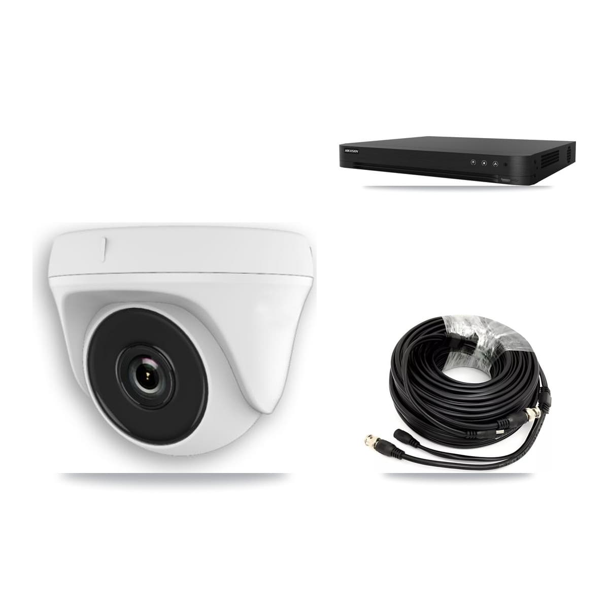 Hikvision 16-Channel 2MP CCTV Kit — 4 White Dome Cameras + 3TB Recording (DS-7216HGHI Recorder)
