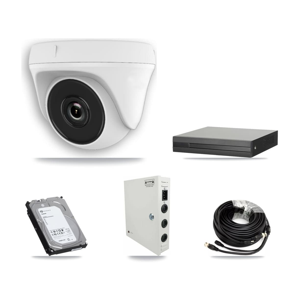 16-Channel 2MP CCTV Kit — 9 Dome Cameras + 6TB Recording