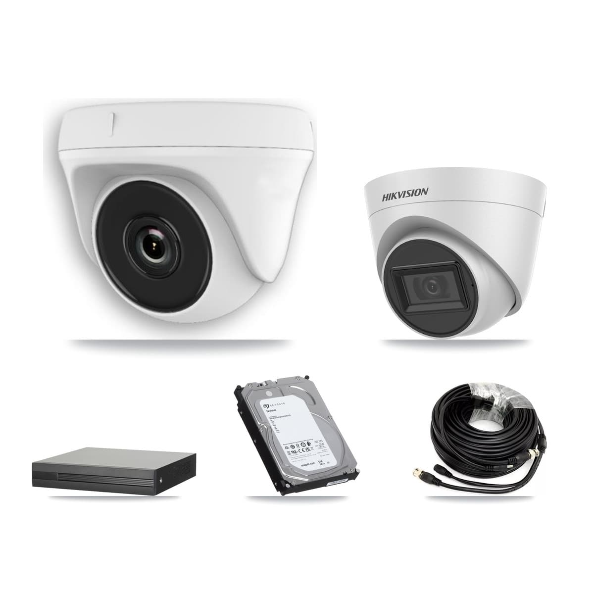 Hikvision 16-Channel 2MP – 5MP CCTV Kit — 1 White 5MP Turret + 7 White 2MP Dome Cameras + 6TB Recording (XVR-3116HS Recorder)