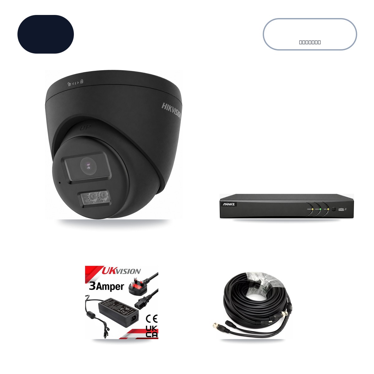 ANNKE AN-DV4-8MP-D941BB 4-Channel DVR CCTV Kit — 2× Hikvision DS-2CE78U0T-LTS-Black 4K Cameras + 6TB HDD