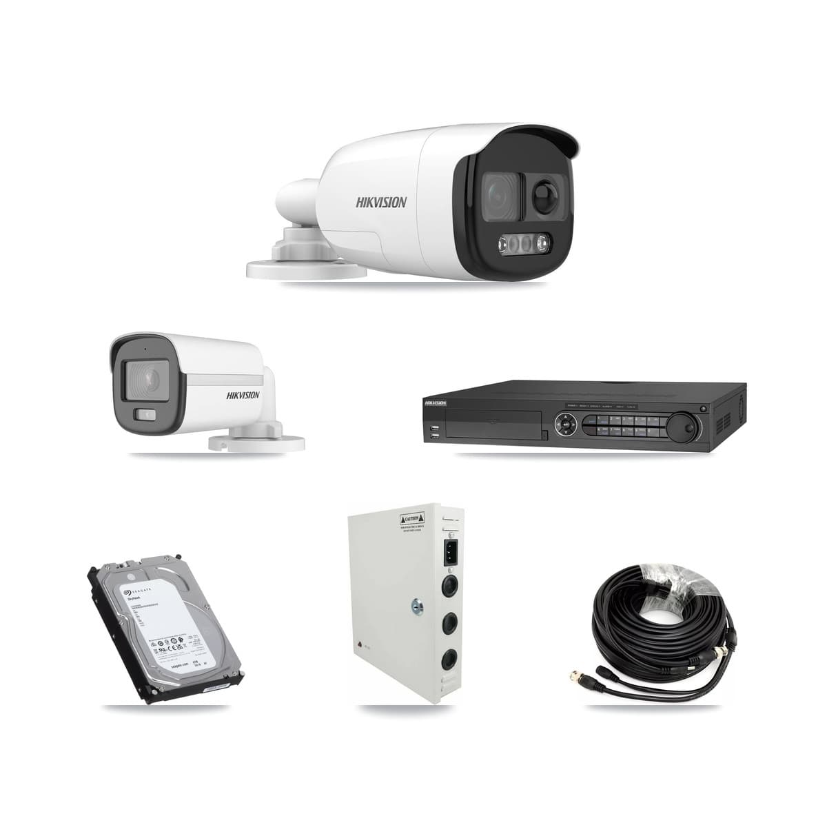 Hikvision 32-Channel 5MP CCTV Kit — 1 DS-2CE12KF0T + 23 DS-2CE12KF3T Bullet Cameras + 3× 6TB Recording