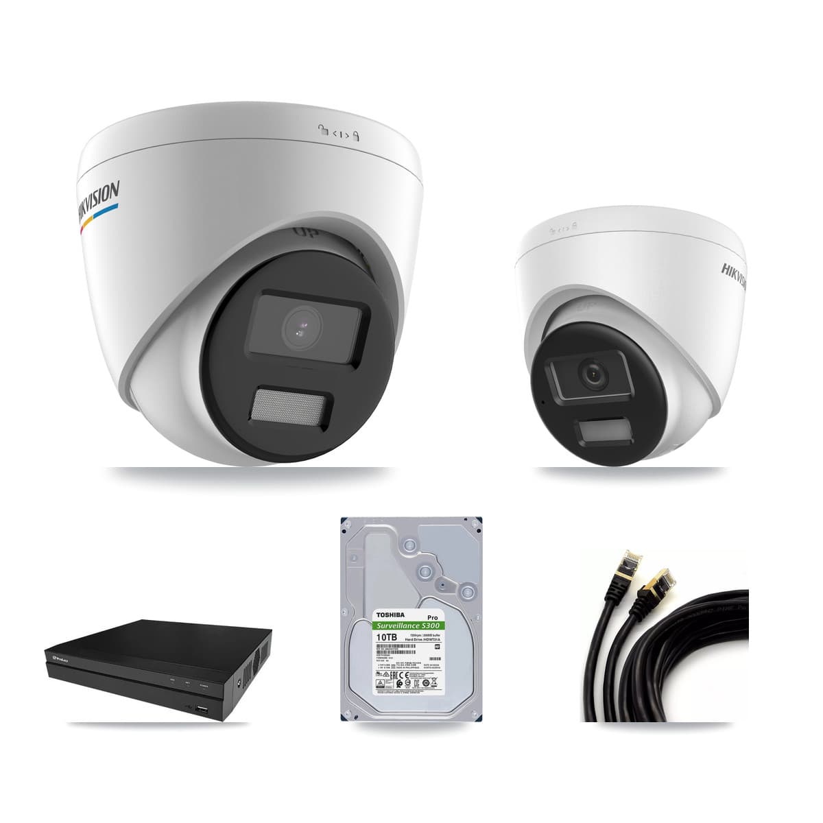 Hikvision & Prolux 8-Channel 2MP – 4K CCTV Kit — 6 2MP + 2 4K Turret Cameras + 10TB Recording