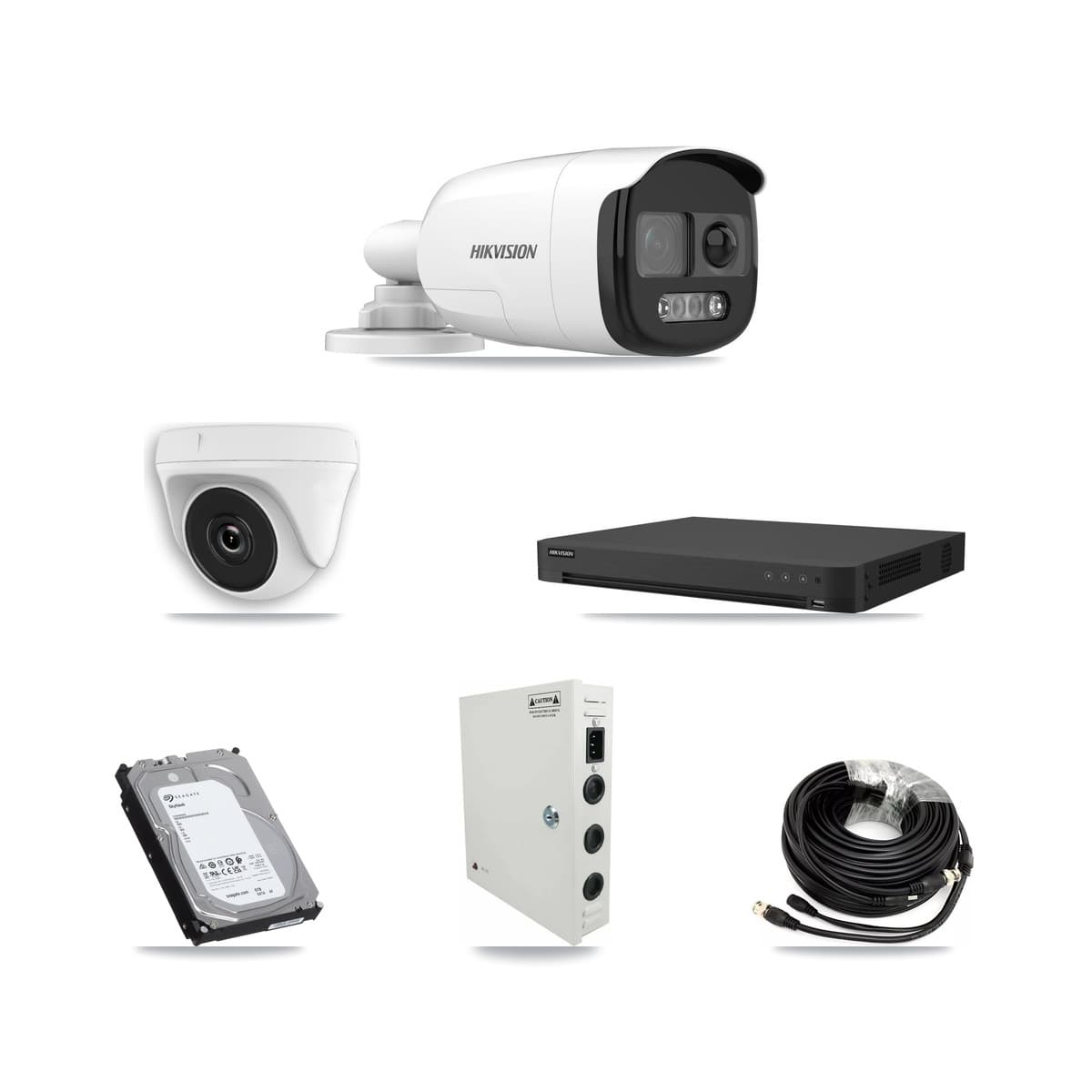 Hikvision 16-Channel 2MP – 5MP CCTV Kit — 8 5MP Bullet + 8 2MP Dome Cameras + 6TB Recording