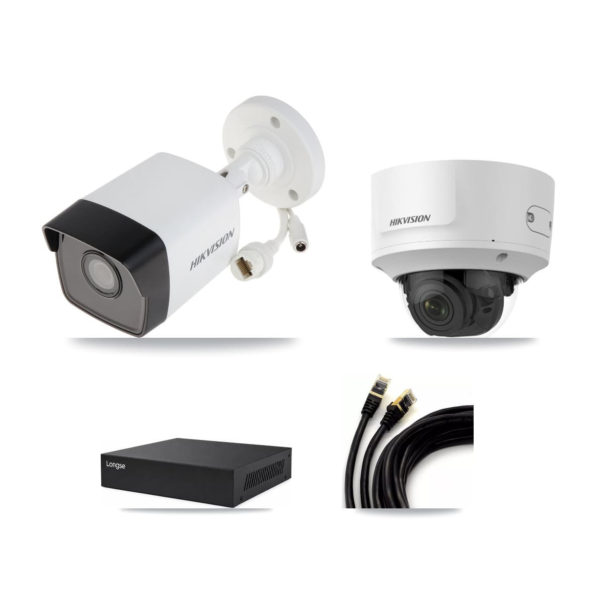 Hikvision & Longse 8-Channel 2MP – 5MP CCTV Kit — 6 5MP Bullet + 2 2MP Dome Cameras + 8TB Recording