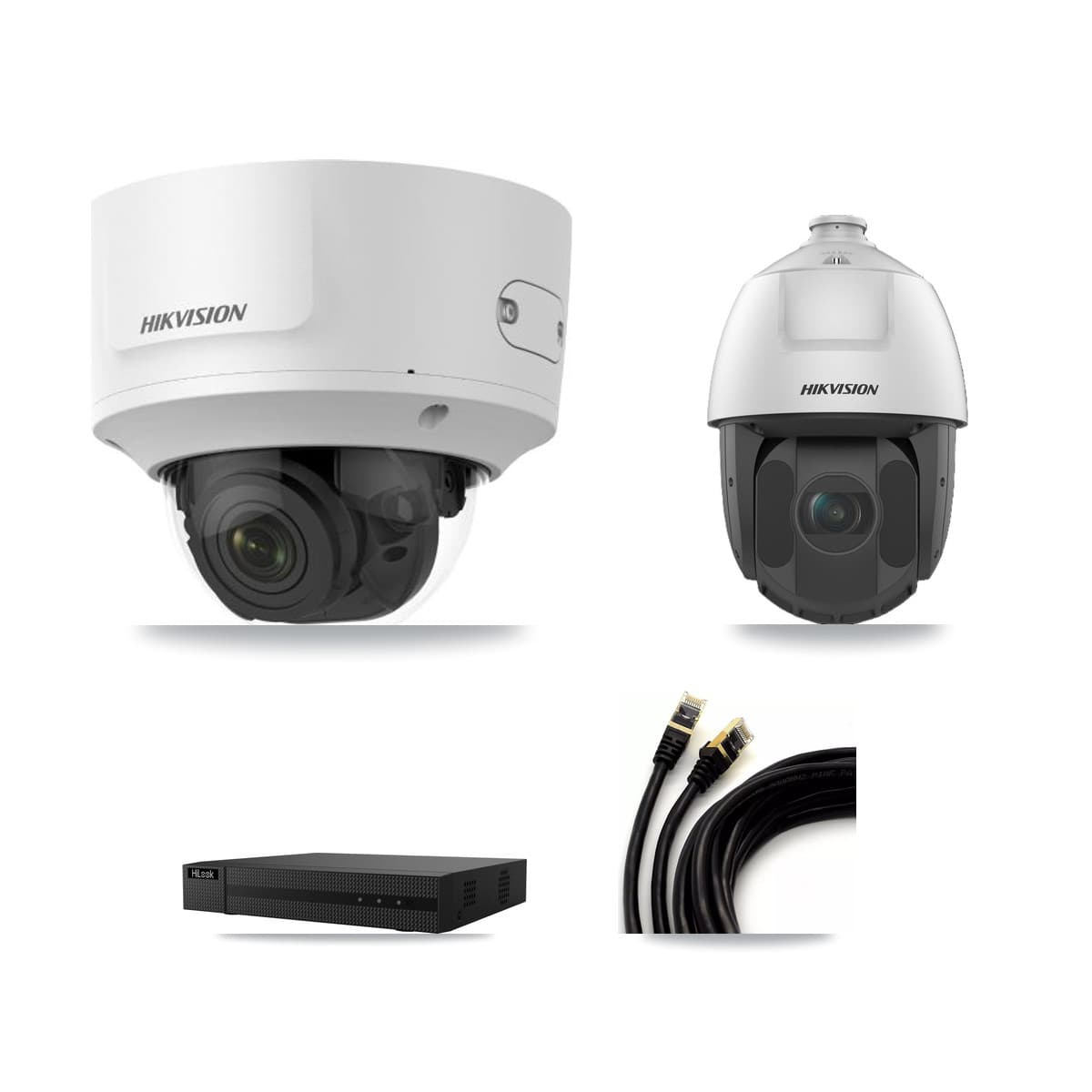 Hikvision & HiLook 8-Channel 2MP CCTV Kit — 2 Dome + 2 PTZ Cameras + 3TB Recording (NVR-108MH-D Recorder) - Image 1