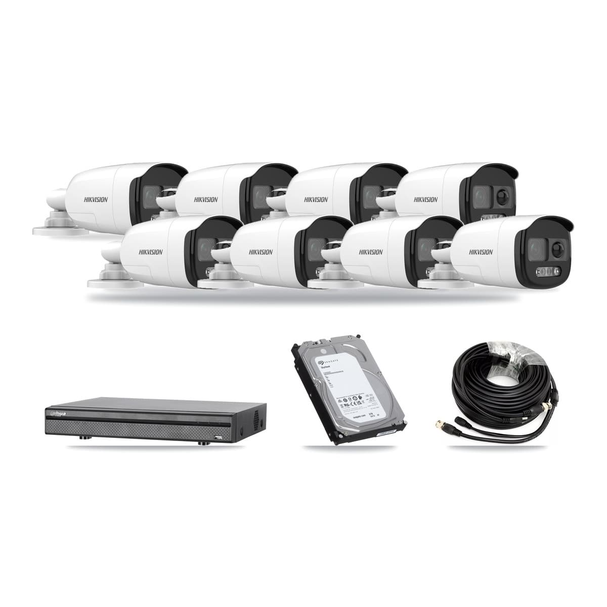 Hikvision & Dahua 8-Channel 5MP CCTV Kit — 8 Bullet Cameras + 6TB Recording (DH-XVR5108H Recorder) - Image 1