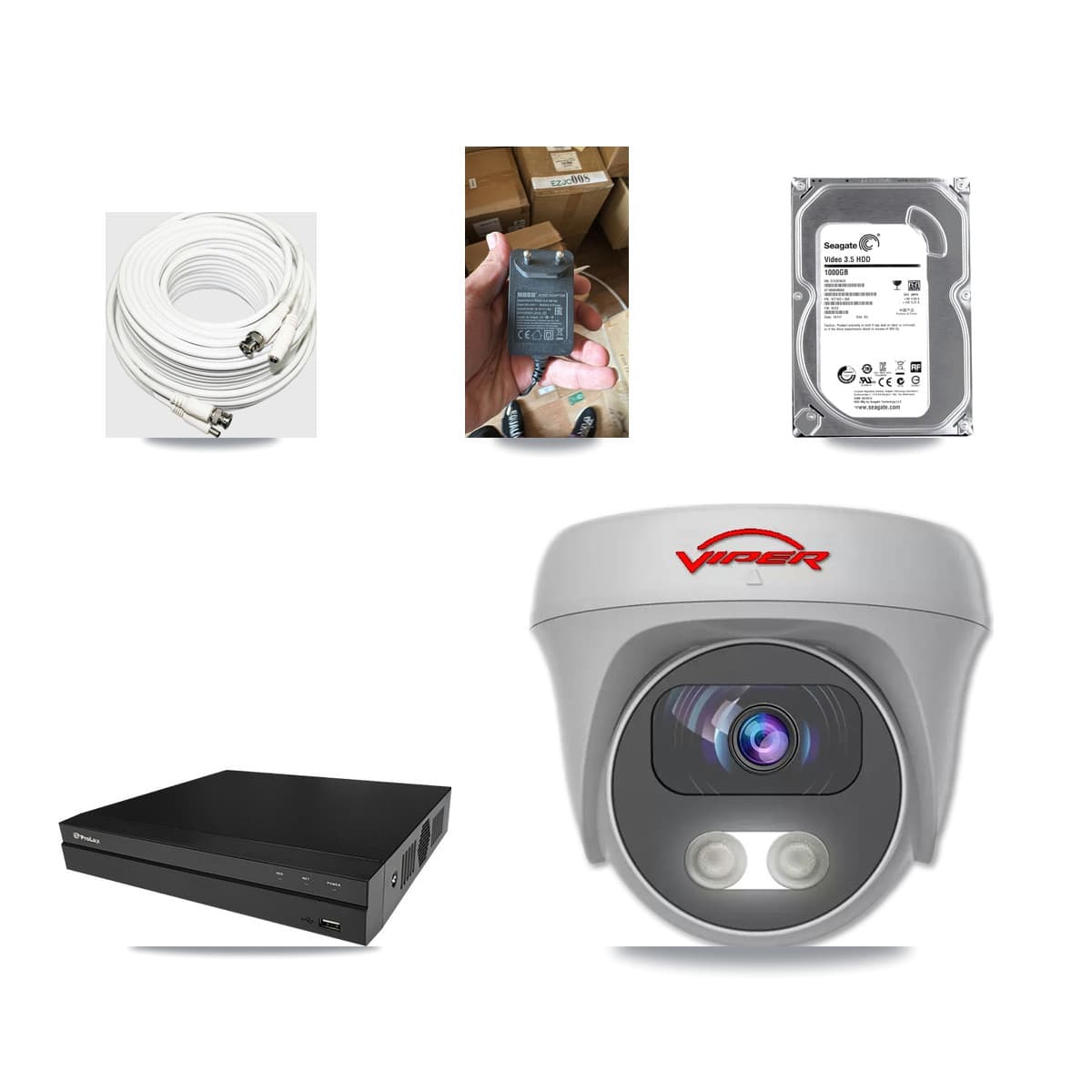 Prolux 8-channel CCTV kit: 1 camera (1× 5MP Camera), 1TB hard drive