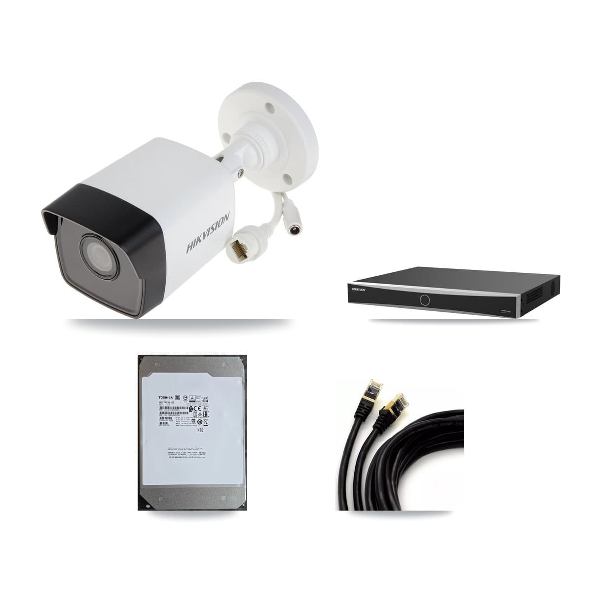 Hikvision 16-Channel 5MP CCTV Kit — 16 Bullet Cameras + 14TB Recording (DS-7616NXI Recorder)