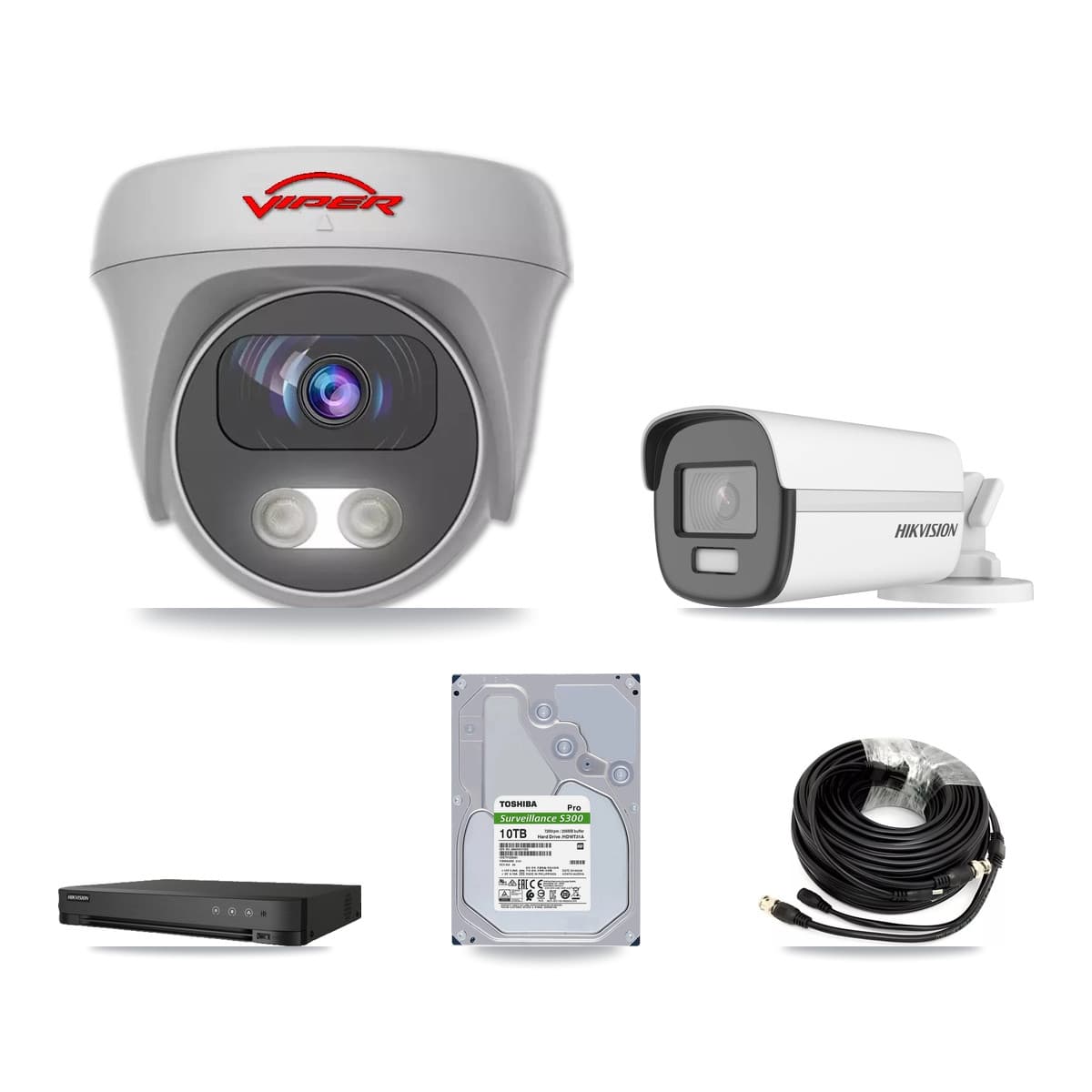 Hikvision & Viper 8-Channel 5MP – 4K CCTV Kit — 1 4K Bullet + 6 5MP Cameras + 10TB Recording - Image 1