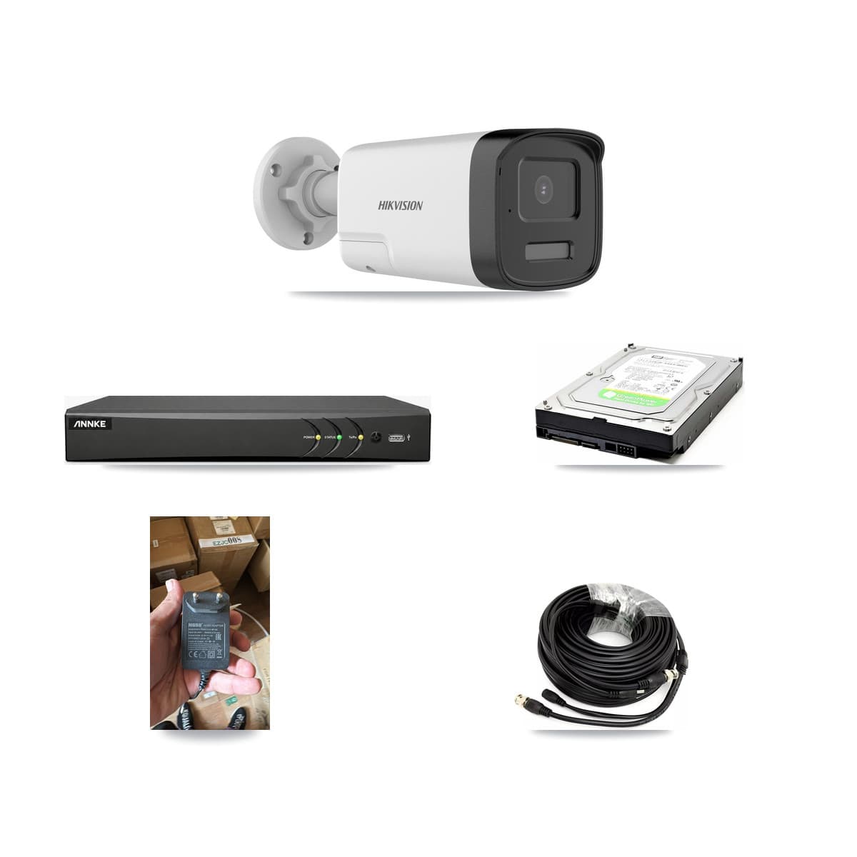 Hikvision & ANNKE 4-Channel 5MP CCTV Kit — 1 DS-2CE17K0T Bullet Camera + 1TB Recording