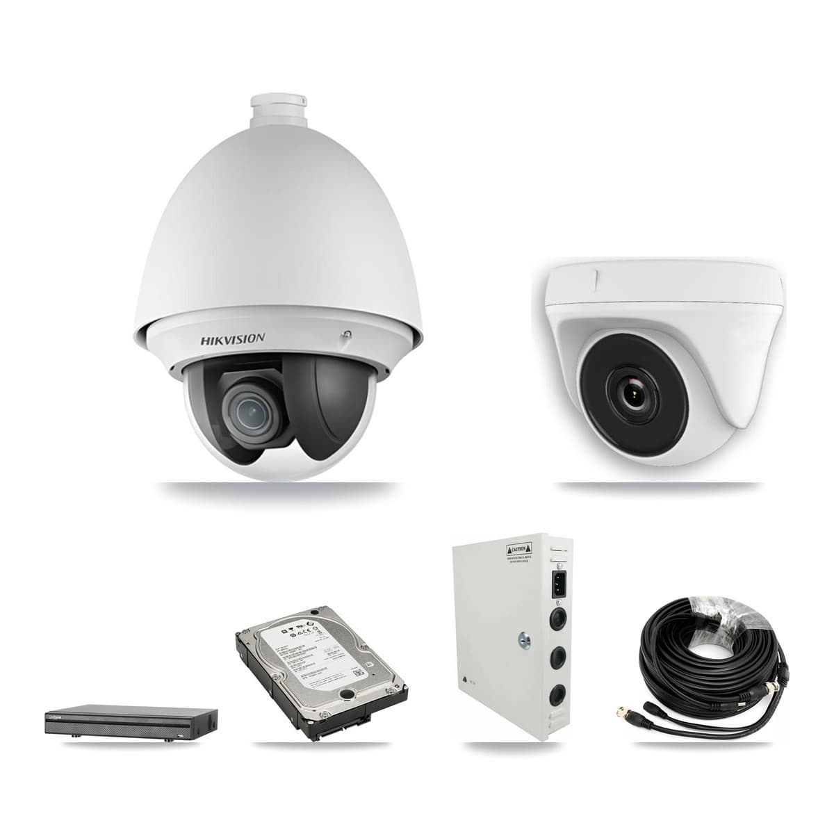 Hikvision & Dahua 8-Channel 2MP CCTV Kit — 6 PTZ + 2 Dome Cameras + 5TB Recording