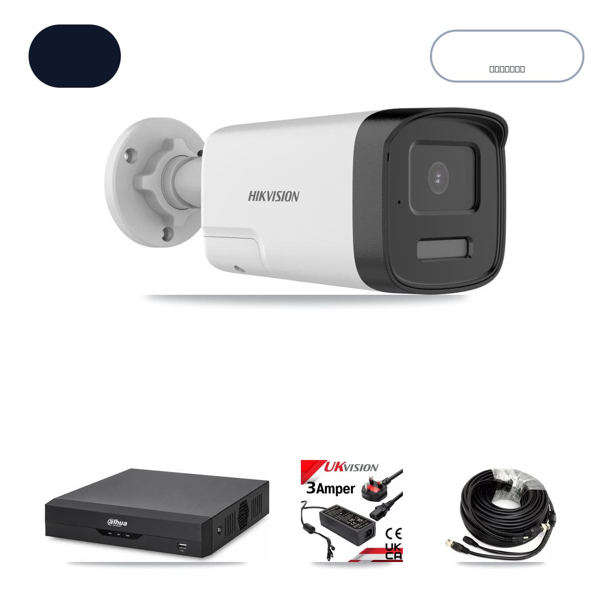 Hikvision & Dahua 4-Channel 5MP CCTV Kit — 2 DS-2CE17K0T Bullet Cameras + 3TB Recording