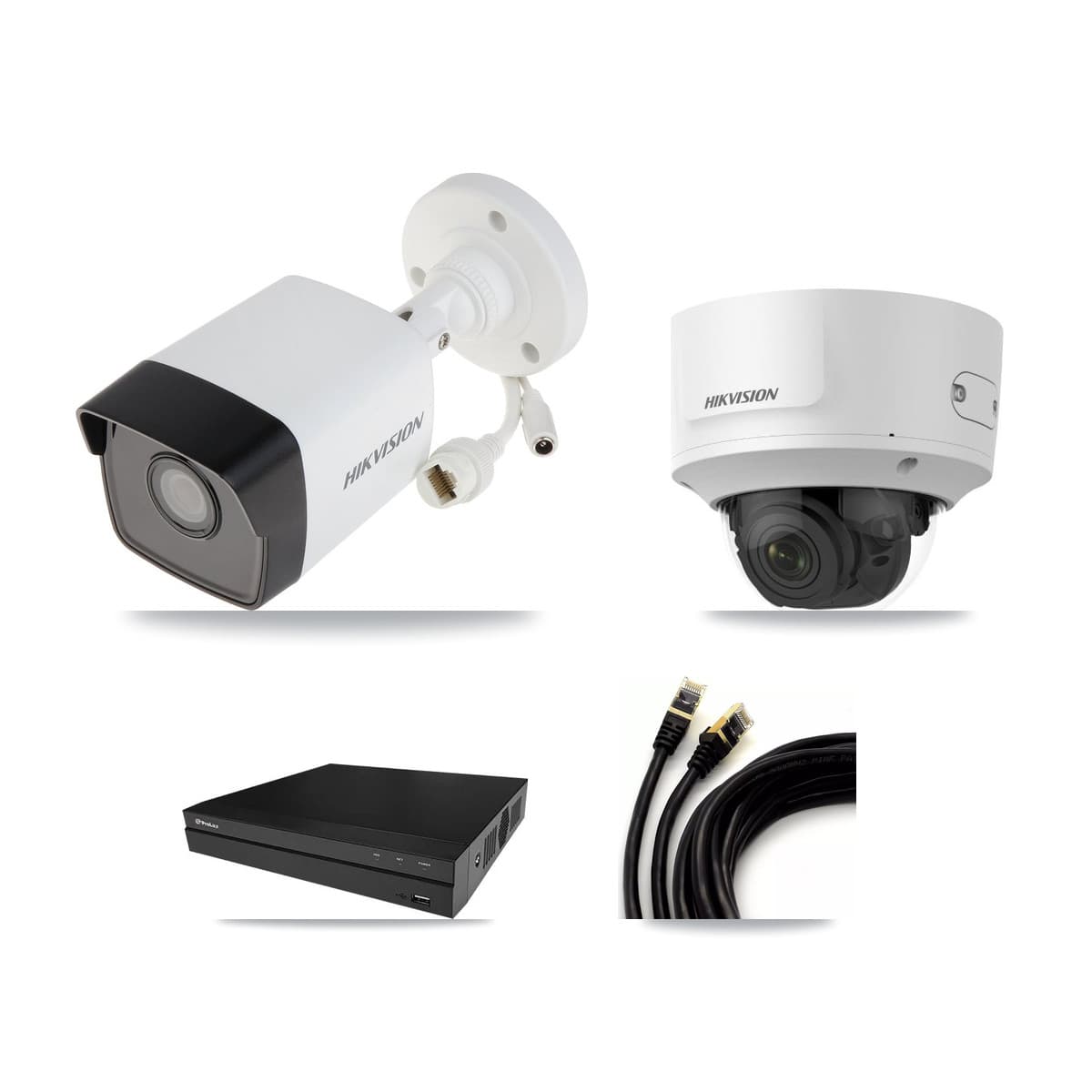 Hikvision & Prolux 8-Channel 2MP – 5MP CCTV Kit — 5 5MP Bullet + 1 2MP Dome Cameras + 8TB Recording