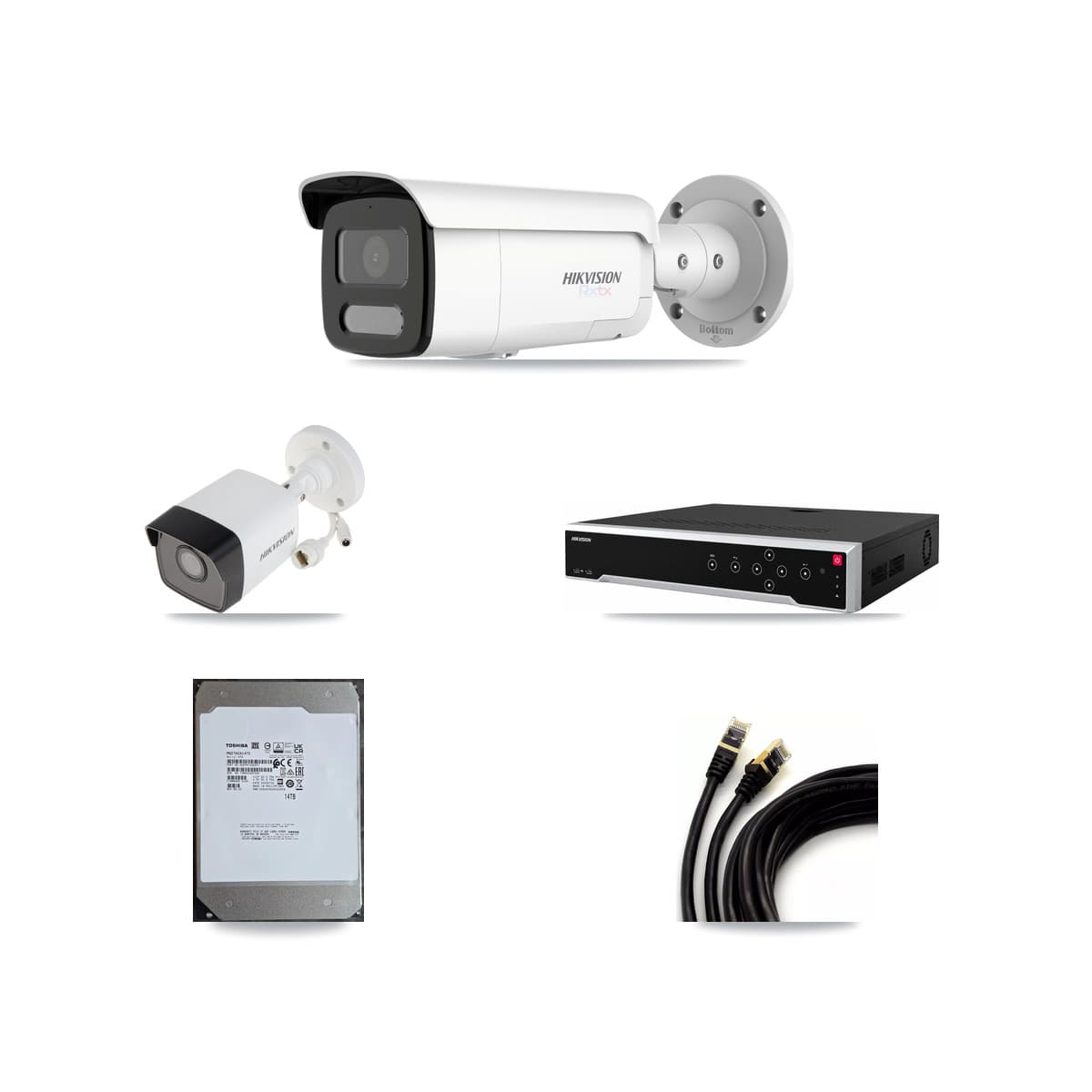 Hikvision 32-Channel 5MP – 4K CCTV Kit — 4 5MP + 9 4K Bullet Cameras + 2× 14TB Recording