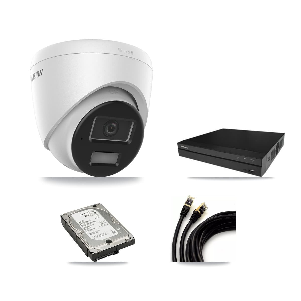 Hikvision & Prolux 16-Channel 4MP CCTV Kit — 4 DS-2CD1343G2 Turret Cameras + 5TB Recording