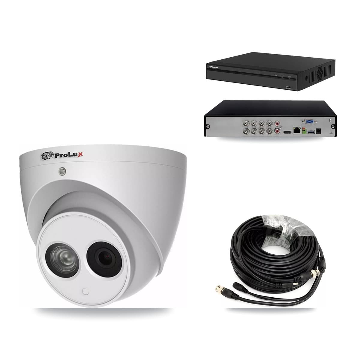 Prolux 8-Channel 4MP CCTV Kit — 2 Turret Cameras + 3TB Recording (PXD-5108HS Recorder)