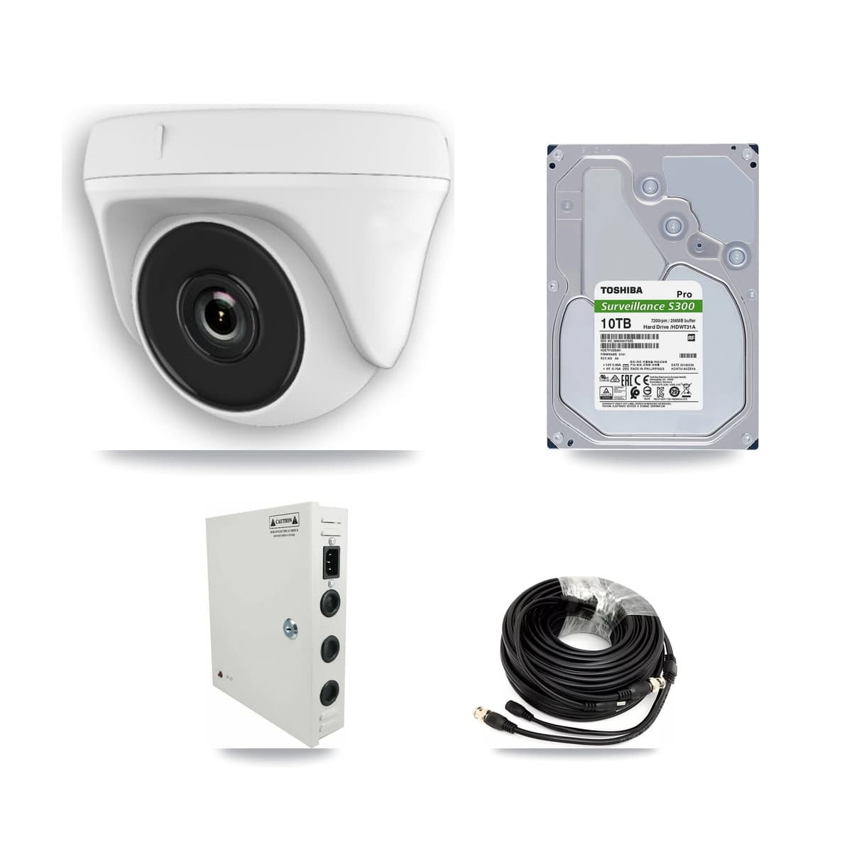 Hikvision 32-Channel 2MP CCTV Kit — 16 White Dome Cameras + 10TB Recording (DS-7332HQHI Recorder)