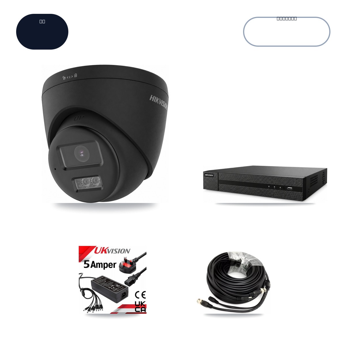 DVR-8CH-HYL8MP 8-Channel DVR CCTV Kit — 6× Hikvision DS-2CE78U0T-LTS-Black 4K Cameras + 4TB HDD